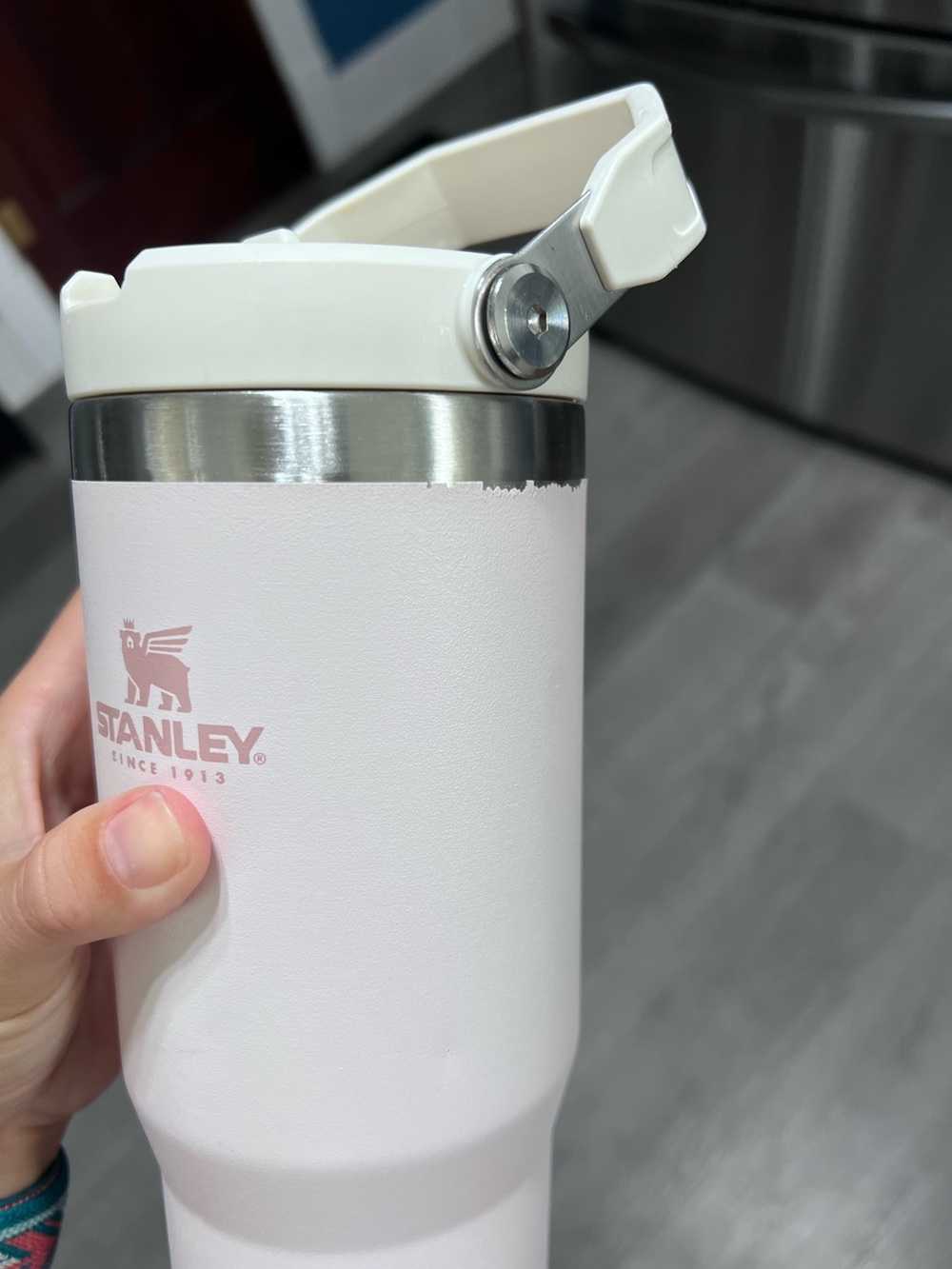 Stanley Pale Pink Travel Tumbler with White Lid - Picture 3 of 4